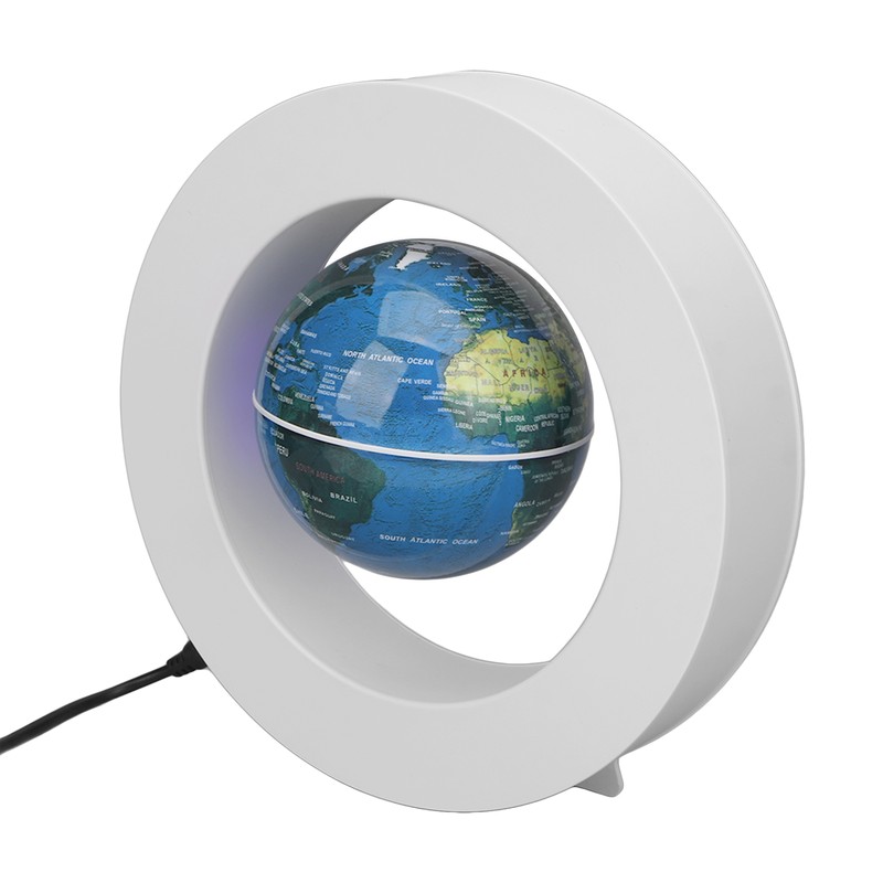 Magnetic Levitation Globe White Built in LED Light Frosted Texture