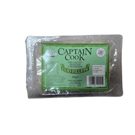 Captain Cook Dry Salted Skinless & Boneless Cod Fillets, 250g