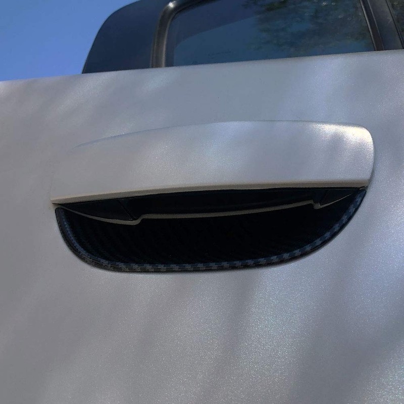 Jstotrim Carbon Fiber Door Handles Bowl Cover Trim Decal Bezel