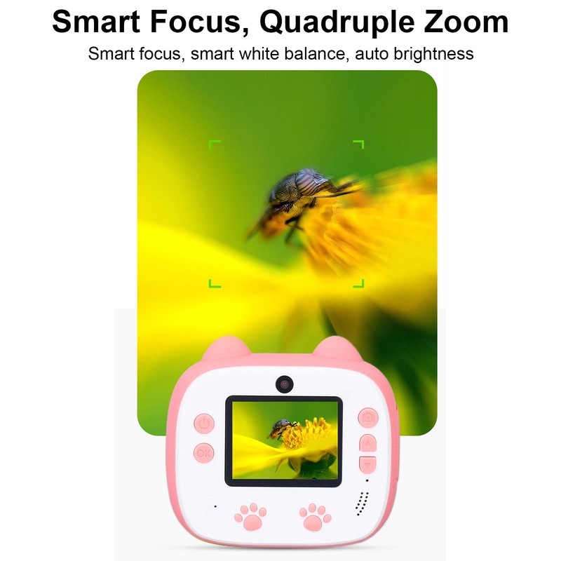 Kids Instant Print Camera with 3 Roll Photo Paper 2in