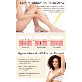 3 Pcs Cyperus Rotundus Oil, Reducing Body Hair Growt Cyperus Rotundus Oil for Hair Removal Moisturizes & Soothes Skin.