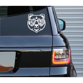 Printbeat Mama Bear Decal – Indoor and Outdoor use | White Vinyl Sticker | Waterbottles Truck Window Laptop| Easy Use for Car, Van & Bike | White | 5" x 5"