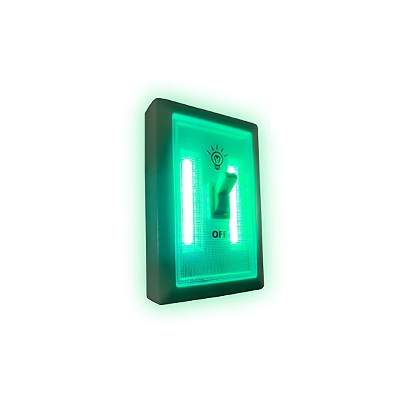 Cordless Green LED Wall Light Switch for Grow Rooms, Hydroponics