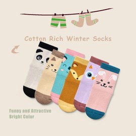 Girls Winter Socks Kids Warm Socks Girls Thick Cotton Thermal Socks for Girls Size 7-9 Age 3-5 Years