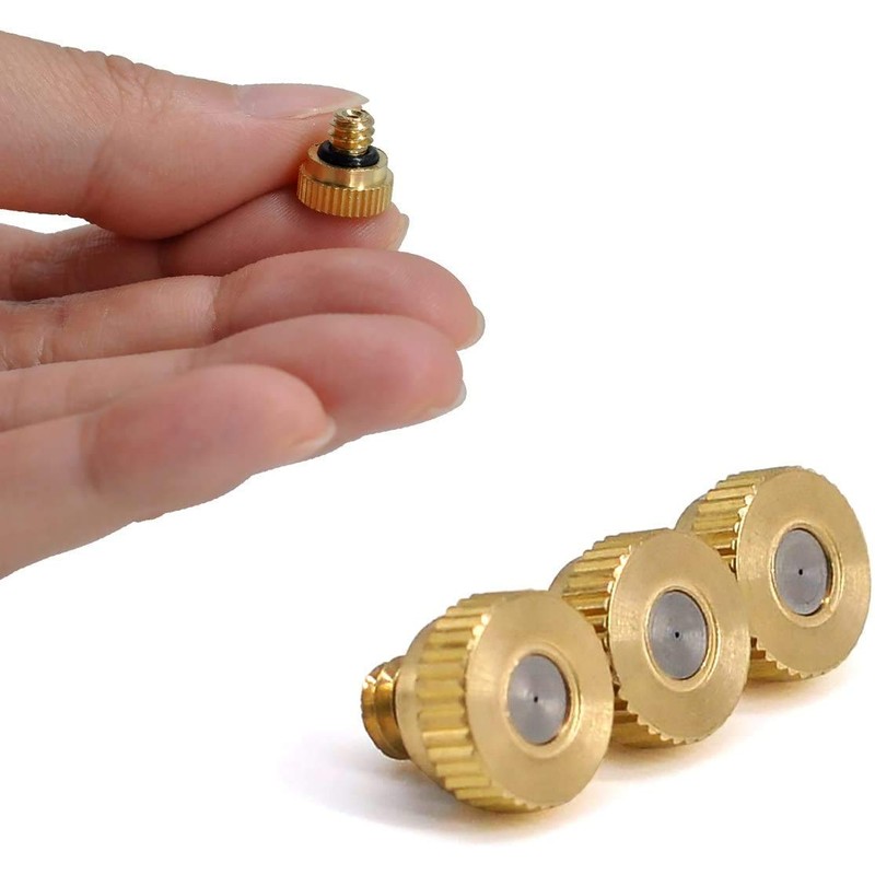 50PCS Brass Misting Nozzles for Outdoor Cooling System 0.012" Orifice