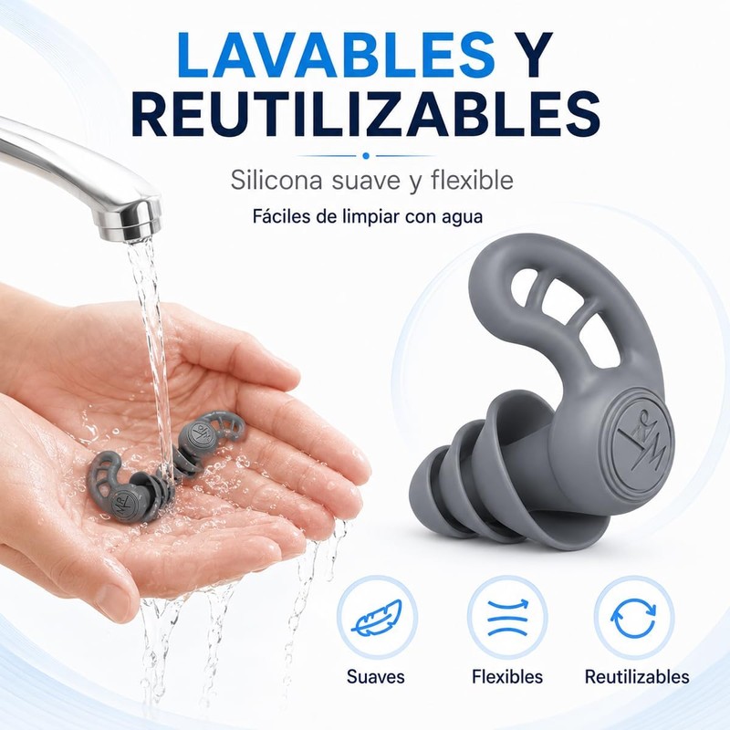 Tapones de oídos para natación KRELVIXOS – 5 pares de