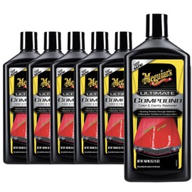 Meguiar's Ultimate Compound 15.2 oz 6 Pack Rubbing Compound Car Scratch Remover Paint Correction Compound Removes Scratches and Swirls, Clear Coat Safe for Single Stage Paint Detailing