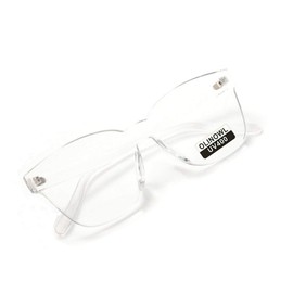 OLINOWL Oversized Square Rimless Sunglasses Tinted Unisex Women Men One Piece colored Transparent Eyewear Retro Eyeglasses