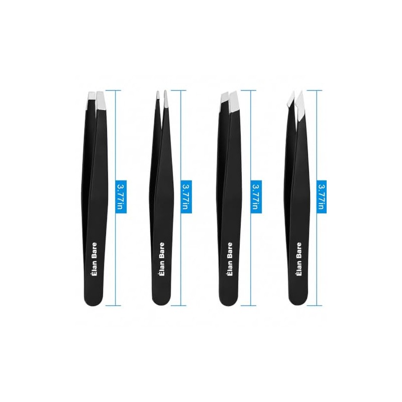 The Élan Bare Precision Set 4-Piece Professional Stainless Steel Tweezer