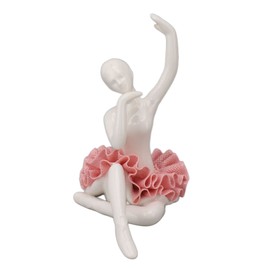 Dancing Ballerina Girl Figurine Ceramic Ballet Girl Figure Ballet Dancer Statue Sculpture Desk Bookshelf Decoration Pink