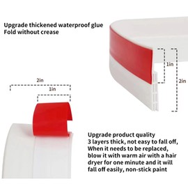 AIMINTSEN Door Draft Stopper, Under Door Seal Door Sweep Strip Blocker Soundproof Door Bottom Weather Stripping for Exterior/Interior Doors, 2'' W x 39'' L White (Pack of -1)