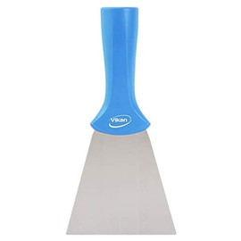 Vikan 40113 4” Stainless Steel Handle Mounted Scraper, Blue