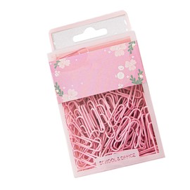 Small Paper Clips Clamp Bright Colors Portable Anti-Rust 70 PCS Cute Paper Clips for Office Library (Pink)