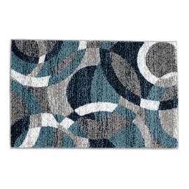 Rugshop Contemporary Modern Circles Abstract Area Rug 2' x 3' Blue