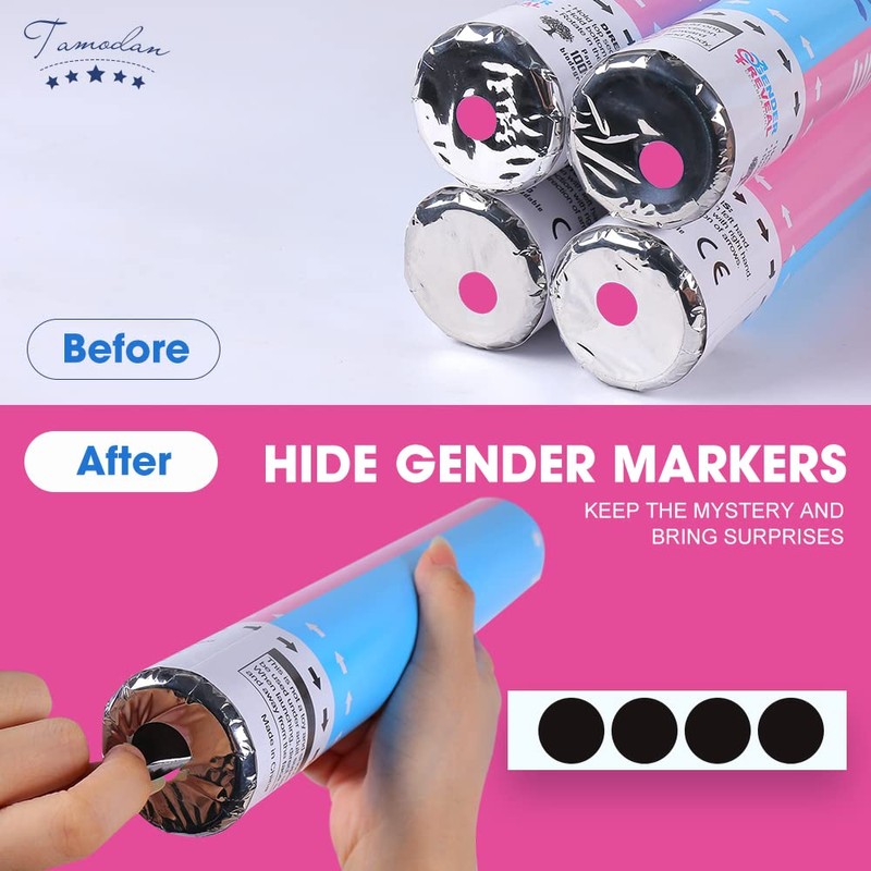 Tamodan Gender Reveal Powder Cannon Pink，Set of 4 Gender Reveal