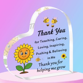QMVMV Teacher Appreciation Gifts for Women Men - Thank You Teacher Appreciation Acrylic Plaque Present Christmas Birthday End of the Year Teacher Gifts from Students