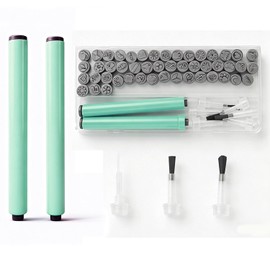56Pcs Nail Art Stamping Pen Set Reusable DIY Nail Art Tool Green Black