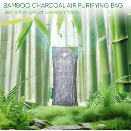 Absorbente de olores de carbón activado, paquete de 6 eliminadores de olores naturales de zapatos, bolsas purificadoras de aire de carbón de bambú, desodorante de tenis y absorbentes de humedad para