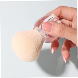 FOMIYES 2pcs Nail Dust Brush for Makeup Nail Art Blush Loose Powder Cleaning Tool Transparent Handle Bristles for Makeup and Enthusiasts