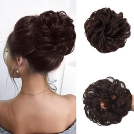 MSBELLE Messy Bun Hair Piece Wavy Curly Fake Hair Buns Synthetic Scrunchie Messy Bun Natural Extensions Updo Hair Pieces for Women (2-33#, Q5)