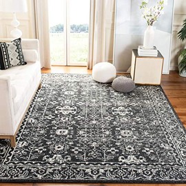 Safavieh Evoke Collection EVK270K Shabby Chic Distressed Area Rug, 8' x 10', Charcoal / Ivory