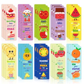 SillySmellies Scratch and Sniff Large Sized Scented Smelly Bookmarks - Fruit and Food Book Markers, Student Incentive Prizes, Middle School, Substitute Teacher Must Haves,10 Styles (30 Bookmarks)