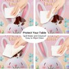 cfpolar Round Fitted Tablecloth, Easter Eggs Cute Bunny Elastic Edge
