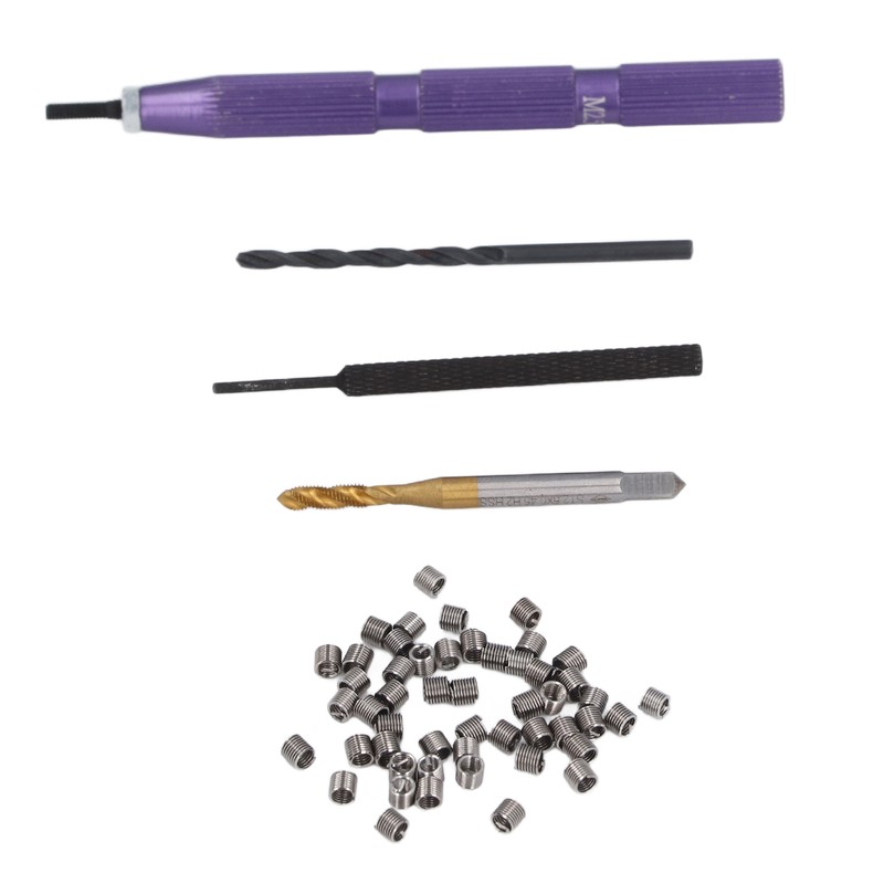 54 Pieces Metric Thread Repair Set M2.5x0.45x2D Stainless Steel Thread