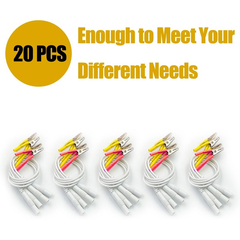 TENS Unit Alligator Clips Cable: 20pcs BesCable TENS Lead Wires
