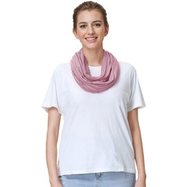 Lina & Lily Premium Modal Jersey Knit Women's Infinity Scarf Loop Lightweight (Dusty Rose)