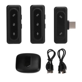 Wireless Lavalier Microphone Noise Reduction USB C LED Display Clip On Microphone with Charging Case for Video Recording Live Streaming