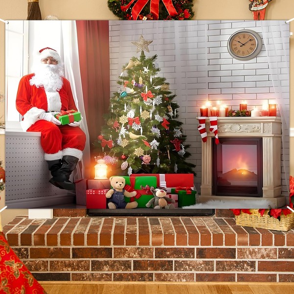 Santa Claus Decorative Background UieaMsio 2.2 x 1.5 m Christmas