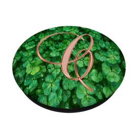 C Pink Clover Shamrock 4 Leaf Plant Initial Monogram Letter