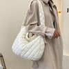 Women Large Puffy Tote Bag Quilted Down Cotton Padding Shoulder