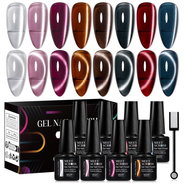 MEET ACROSS Magnetic Cat Eye Gel Polish, Cat Eye Gel