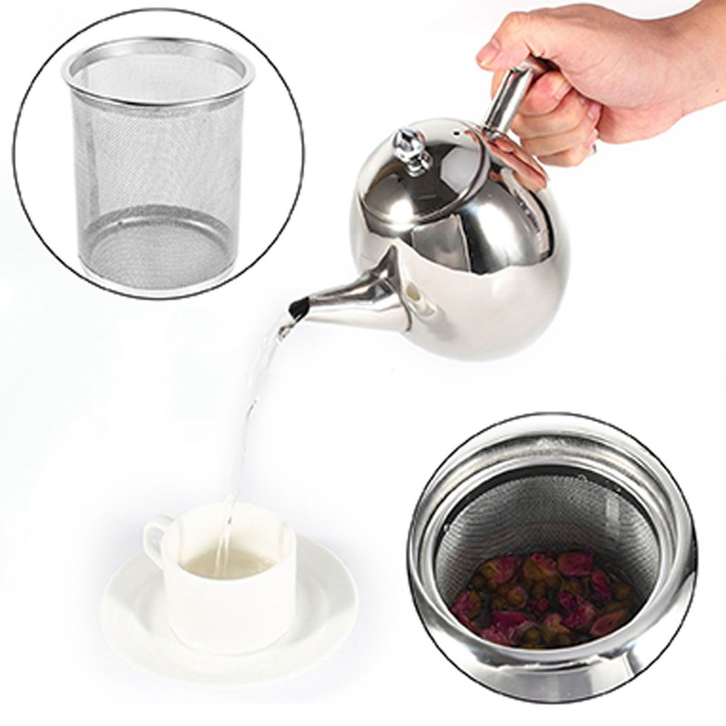 Teapot Container Coffee Pot Kettle With Filter Large Capacity Stainless