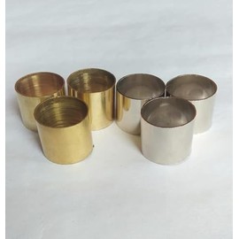 Set Of 6 Solid Brass Ferrules - Spare Part Accessories For Wooden Sticks - Walking Cane