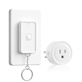 Remote Control Outlet, WILAWELS Remote Outlet Switch with Magnetic Base, Wireless On Off Power Switch for Lights, Lamps, Fan, Home Appliance, 100ft RF Range, 10A/1250W, Pre-Programmed W14RC1106