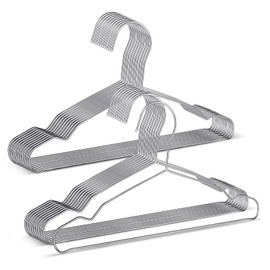 LifHap 20 Pack Silver Stainless Steel Kids Hangers, Space-Saving Non-Slip, Perfect for Baby, Toddler & Kids' Clothes