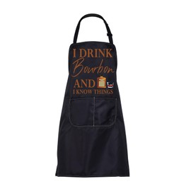BNQL Bourbon Apron Bourbon Lover Gifts I Drink Bourbon And I Know Things Gifts Apron Funny Alcohol Gifts Bourbon Kitchen Aprons (Bourbon Apron)