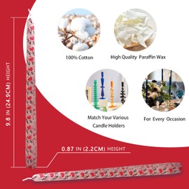 Love Taper Candles Candlesticks 10 Inch Handmade 2pcs Red Dripless Long Candles Unscented Tapered Candle for Wedding Home Decoration Anniversary