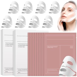 Bio Mascarilla Colageno 8pcs,Mascarilla de ColGeno-Colageno para Minimiza los Poros Mejora la Elasticidad,Mask colgeno de noche,Aumenta La...         