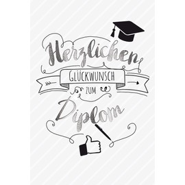 Diploma, Diploma Passed Card, Congratulations Card with Envelope, A6, Motif: Diploma