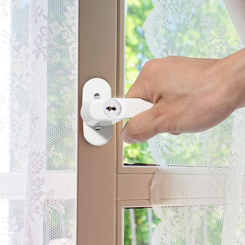 Window Handle Aluminium Lockable, Window Handle, Window Handles, Lockable White