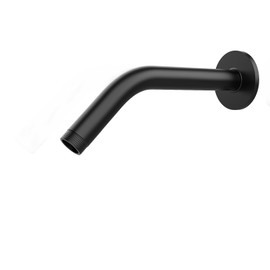 Shower Arm with Flange, 6 Inch Matte Black Shower Pipe, Wall Mount Replacement Angle Shower Head Extension Arm for Fixed Shower Head & Handheld Showerhead