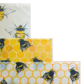 Handmade Beeswax Wraps - Pack of 3 (S,M & L) - Zero Waste - Reusable - Self Sealing - Antibacterial - Sustainable - Plastic Replacement - Eco Friendly