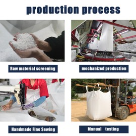 S-Helper FIBC Bulk Bags - 2650 lbs Capacity, 39x39x39 inches, Flat Bottom, Open Top (5-Pack)