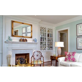 Chende Gold Decorative Mirrors for Wall, 41'' x 29'' Large Living Room Mirror with Ornate Gold Frame, Vintage Baroque Mirror for Fireplace, Bathroom, Dining Room, Entryway