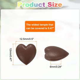 QUARKZMAN 10 Paar Brillen Ohrgriff Herzförmiges Silikon Brillenbügel Stopper Anti Rutsch Brillenhalter für tägliche Brillen Sonnenbrillen, Braun