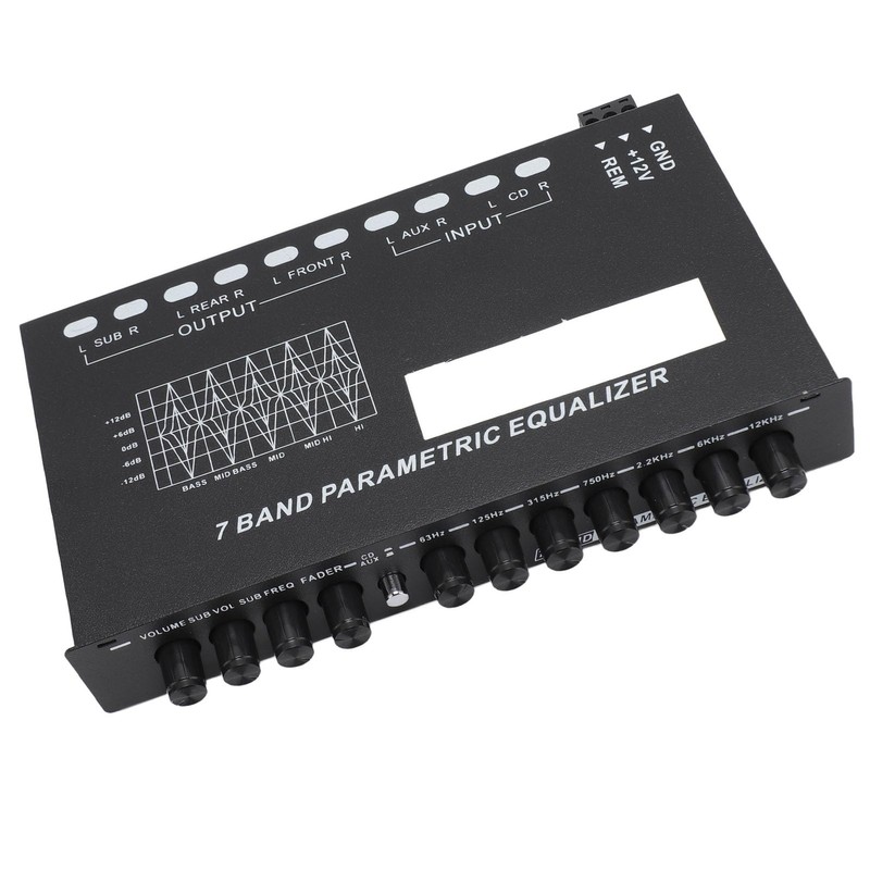 7 Band Car Audio Equalizer with Subwoofer Control, 7 EQ